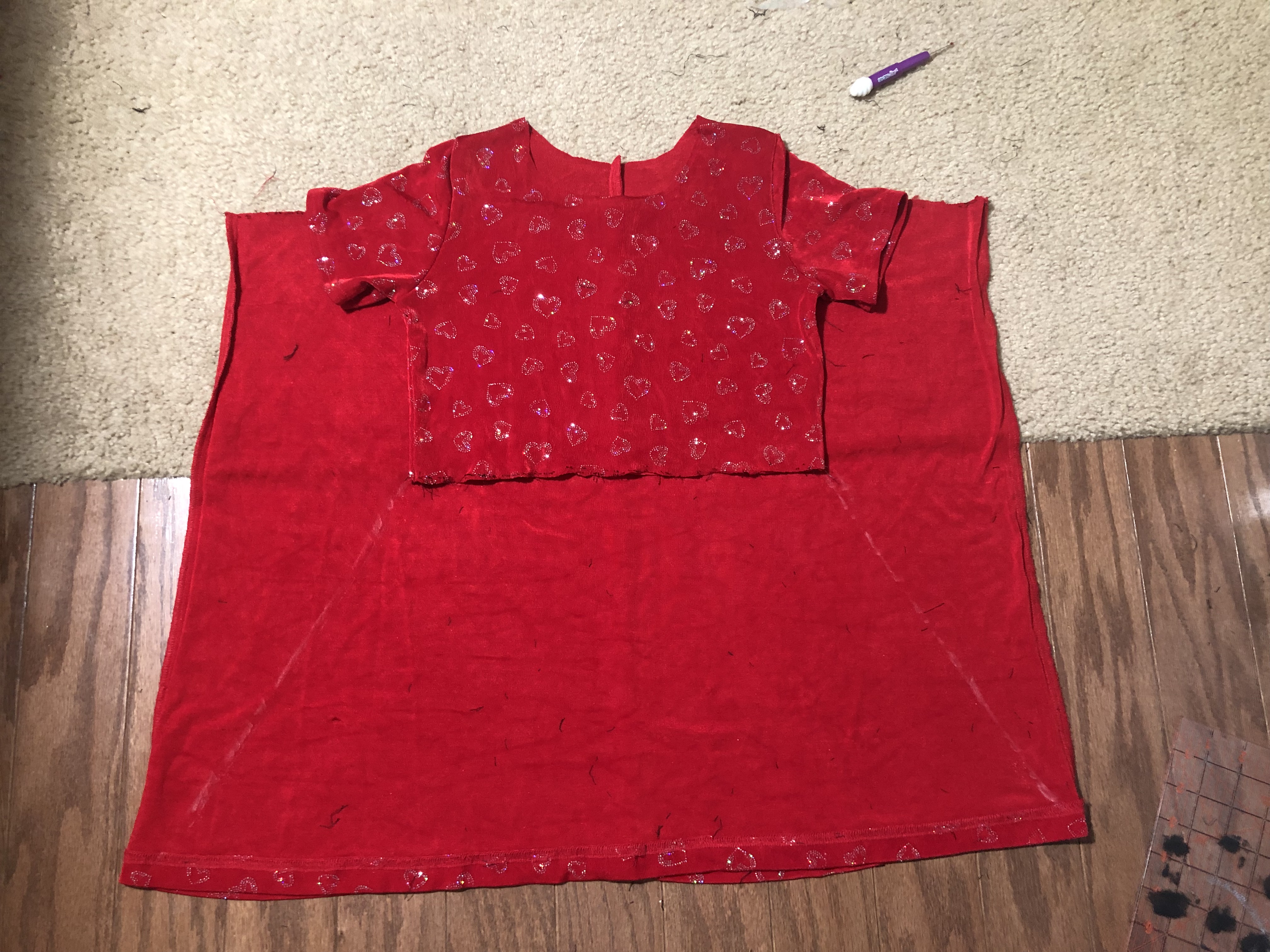 I also found another hole in the fabric as I was re-assembling. Good call to shorten it!